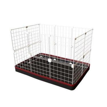 Imagem de Cercado Porquinho da Índia Coelho 60x90x60cm Aramado Branco com Bandej