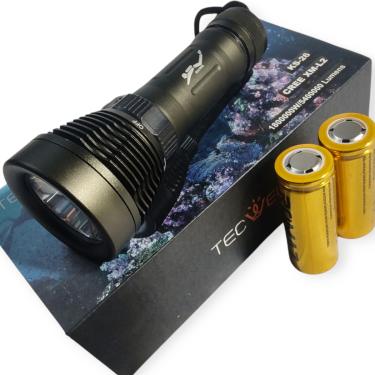 Imagem de Lanterna Mergulho Profissional Recarregável LED CREE XM-L2