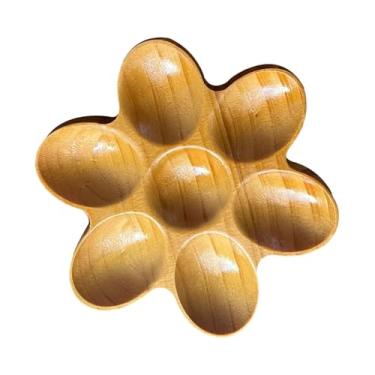 Imagem de FytStycale Suporte de madeira para ovos, bandeja para armazenamento de ovos, rack de para geladeira, uso na cozinha, codorna, pato, peru, galinha, ovos, Comporta 7 Ovos