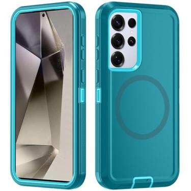 Imagem de Asuwish Capa de celular para Samsung Galaxy S24 Ultra 5G com protetor de tela de vidro temperado Capa magnética híbrida à prova de choque rígida acessórios de proteção S24Ultra 24S S 24 24Ultra