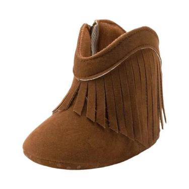 Imagem de Botas de Bebê Vintage com Borla - Sola Antiderrapante e Quentinha para