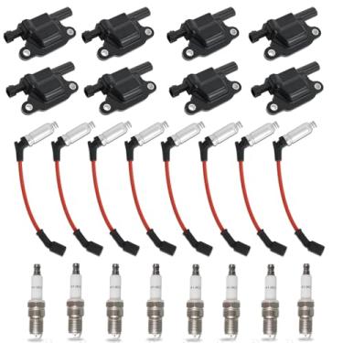 Imagem de Bobina de ignição UF413 41962 Conjunto de velas de ignição e fios 48322R compatível com Chevy Silverado Tahoe Suburban GMC Sierra Yukon Cadillac Escalade Buick 5.3L 6.2L 6.0L 4.8L para 12570616 da