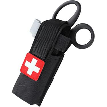Imagem de LIVANS Bolsa tática para tesouras médicas, bolsa para tesouras médicas Molle, bolsa EMT adequada para torniquete, tesouras EMT, faca dobrável, lanterna tática, bolsa organizadora pequena para