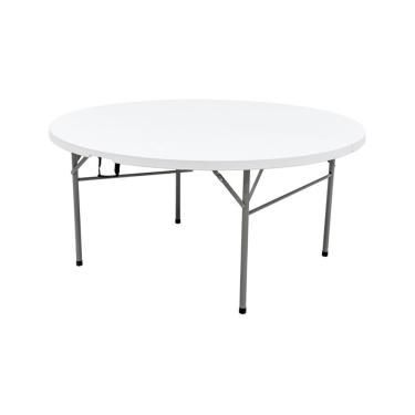 Imagem de Mesa Dobrável Tipo Maleta Prática E Durável Redonda 150x74cm Branco