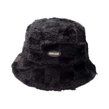 Imagem de Chapéu Bucket Feminino Quente Com Estampa Xadrez, Estilo Pescador De C