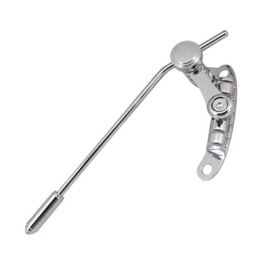 Imagem de Luocute Peças de Substituição de Placa de Tração de Ponte de Guitarra, Barra de Ponte Elétrica Cromada, para Guitarras LP SG (Prata)
