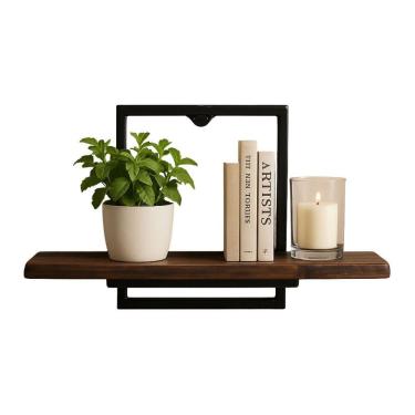 Imagem de Nicho Decorativo Design Industrial De Metal Madeira Ferro