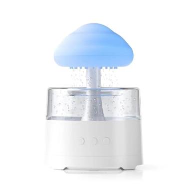 Imagem de Luocute Umidificador de Nuvem de Chuva, Difusor de óleo Essencial Com 7 Modos de Luz LED Ajustáveis, Umidificador de Ar Com Design de Cogumelo para Quarto e Sala de Estar