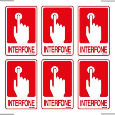 Imagem de Combo 6 Placas De Sinalização Interfone 10x15 Ekomunike - S-235/4 F9e