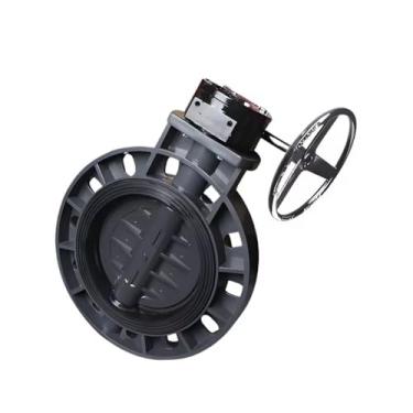 Imagem de 1 Válvula Borboleta Turbina Em PVC-U De Grau Químico, DN50-DN400, Conexão Flangeada, Vedação Em EPDM, Resistente Ao Desgaste, 1,0MPa Para Fluido Aquoso(DN400(400mm))
