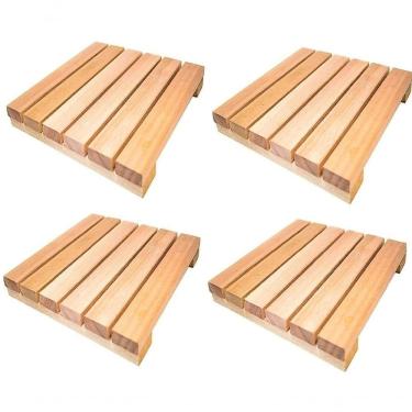 Imagem de Conjunto Deque Madeira 50x50 Vazado De Qualidade Para Garagem