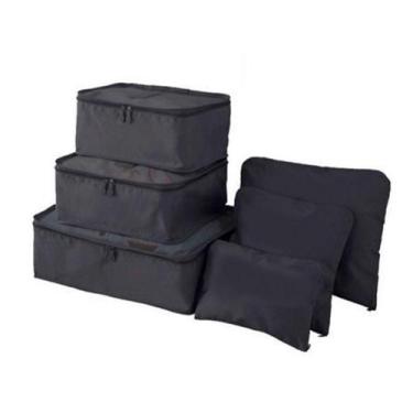 Imagem de Organizador De Mala 6 Pçs Necessaire Viagem Bolsa Saco Preto - SHOPMIX
