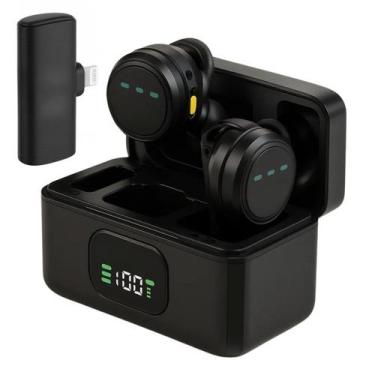 Imagem de Microfone Lapela Profissional Sem Fio 2 em 1 Tipo Lightning Com IA - D