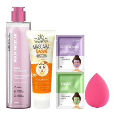 Imagem de Kit Limpeza Facial Hidratante Skincare Esponja De Maquiagem - nova ave