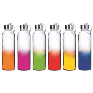 Imagem de Garrafa de Vidro com Alça Matiz Color com Tampa 500ml - Yazi Unidade