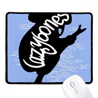 Imagem de Mousepad preto com contorno natural de bicho-preguiça borda costurada tapete de borracha para jogos