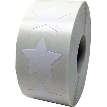 Imagem de Adesivos de estrela, 2,5 cm de tamanho, 500 etiquetas em um rolo, Branco, 1" Star