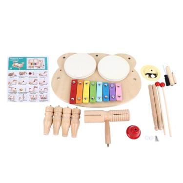 Imagem de Conjunto de Bateria Infantil, Tudo Em 1, Instrumentos Musicais de Percussão de Madeira, Instrumentos Educativos para Meninas e Meninos, Presentes