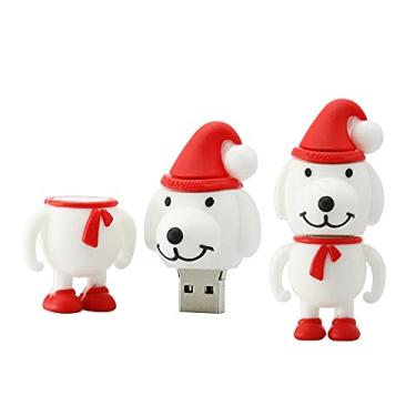 Imagem de Pen Drive USB em forma de cachorro de 32 GB USB 2.0 Stick Flash Disk Pen Drive U Pen Drive USB 2.0 Stick PenDrive USB Drive Memory Stick Armazenamento externo USB Disk (Branco)