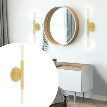 Imagem de Arandela Parede Luminária Tubo 2 Difusores Lavabo Dourado