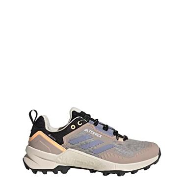 Imagem de adidas Terrex Swift R3 Gore-TEX T nis de caminhada feminino, Estratos de areia/Violeta Prata/Orang cido, 8.5