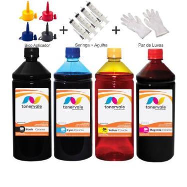 Imagem de Kit 4 Tinta Para HP Ink Tank 316 GT51 GT52 e GT53 1 Litro Linha Platin