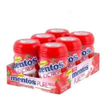 Imagem de Kit Chiclete Mentos 6x56g Garrafinha Morango