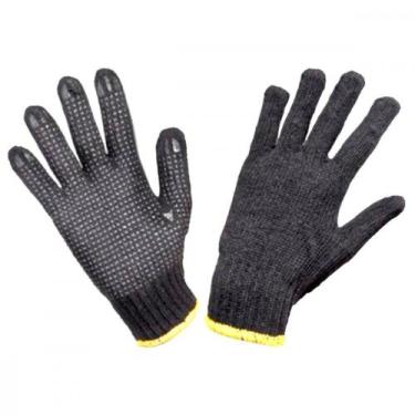 Imagem de Luva Malha Trico Melfi Pigmentada Preta ./ Kit Com 12 Pares, Preto