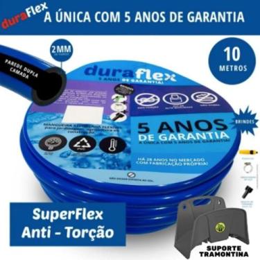 Imagem de Mangueira Doméstica Azul 10 mts + Suporte Tramontina - Duraflex