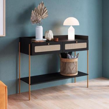 Imagem de Aparador Industrial Retrô Com Tela Sintética e 2 Gavetas - Artesano SE