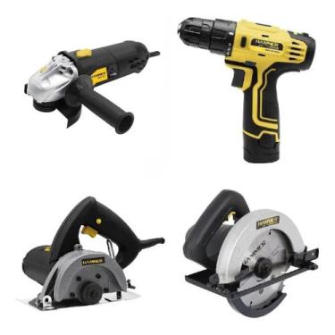 Imagem de Kit Serra Mármore + Circular +esmerilhadeira + Parafusadeira - hammer,
