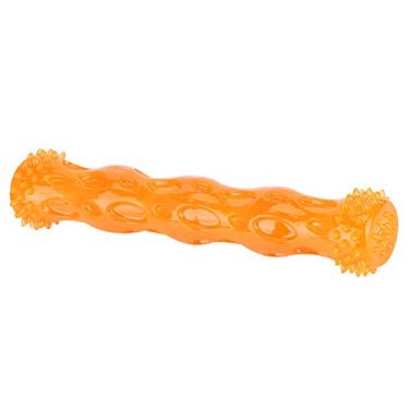 Imagem de Brinquedos de Cachorro Escova de Dentes Mastigar de Brinquedo de Brinquedo de Silicone de Sabor de Berca Segura Resistente a Bastão para Dentes de cã (Laranja l)