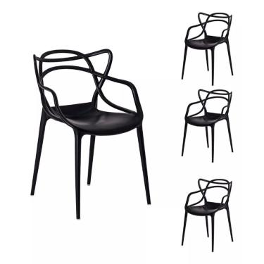 Imagem de Cadeira Moderna Para Mesa de Jantar Master Allegra - Kit Com 4