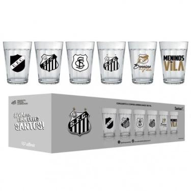 Imagem de Copo Americano Conjunto Kit 6 Times de Futebol Licenciado 190ML - ALLM