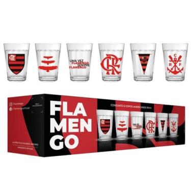 Imagem de Copo Americano Conjunto Kit 6 Times de Futebol Licenciado 190ML - ALLM