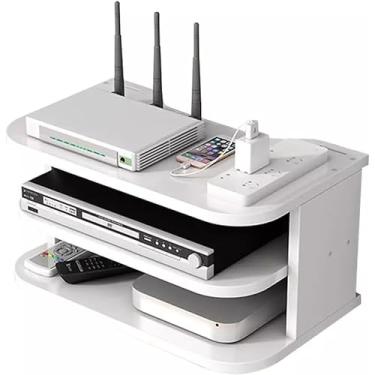 Imagem de RACK MULTIFUNCIONAL EM MDF ORIGINAL PERFEITO PARA QUARTO SALA E ESCRITÓRIO COM NICHO PARA ELETRÔNICOS