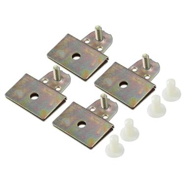 Imagem de VekAuto 4 peças de clipe de retenção de canal de vidro para porta de janela, 5,4 cm x 4,3 cm x 1,7 cm, clipe de faixa universal para carro, caminhão, metal, durável, tom bronze