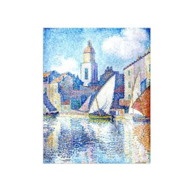 Imagem de Paul Signac Famosas Pinturas-Impressas em Tela-Torre-Moderno Pôster Decoração Sala de Estar e Quarto 60x80cm24x31in Sem Moldura