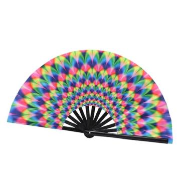 Imagem de Vaveren Leque de mão dobrável Kung Fu para eventos festivos, boates e dias quentes de dança, Pavão