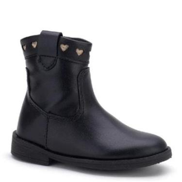 Imagem de Bota Infantil Menina Sua Cia Mini Corações Preto 7056.00689-Feminino
