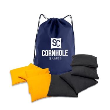 Imagem de SC Cornhole Games Sacos de Cornhole resistentes às intempéries (conjunto de 8) – Tamanho/Peso profissional (473 ml) – Use em pranchas profissionais de milho ou conjuntos de sacos de feijão