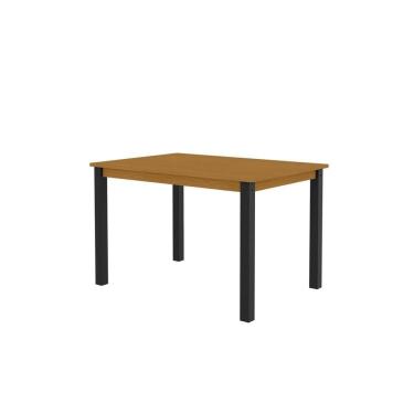 Imagem de Mesa Retangular 120x78cm Tampo em Mdf Monaco Preto / Marrom