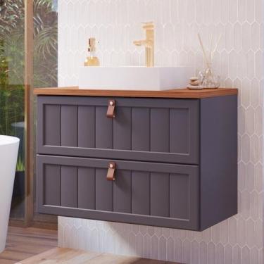 Imagem de Gabinete Suspenso para Banheiro com Cuba Ketlyn Espresso Móveis