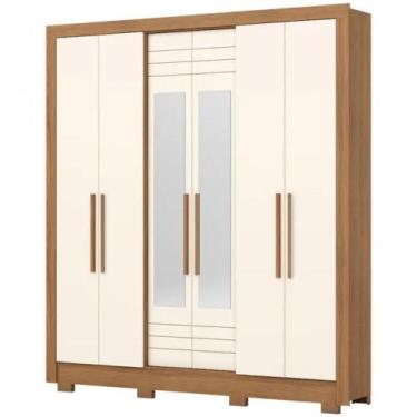 Imagem de Guarda-Roupa Casal Briz 6 Portas Bater 3 Gavetas Roupeiro Henn, NATURE