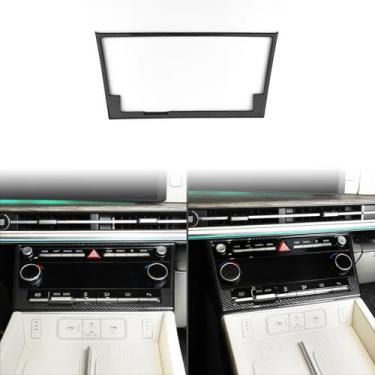 Imagem de JUIVEEL Console central de carro interruptor de ar condicionado painel painel acabamento compatível com Hyundai Santa Fe 2024 2025 acessórios (estilo fibra de carbono)