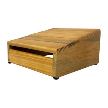 Imagem de Suporte Ergonômico para Pés de Escritório Portátil com Alça - Apoio Antifadiga para Home Office, Alívio de Dores nas Costas e Pernas, Altura Ajustável, Material Antiderrapante