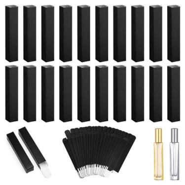 Imagem de Segbeauty Embalagem com 20 caixas de presente vazias, caixas de cartão de presente pequenas pretas brilhantes, caixa de papel para armazenamento de presentes, adequada para viagem, perfume, frasco de
