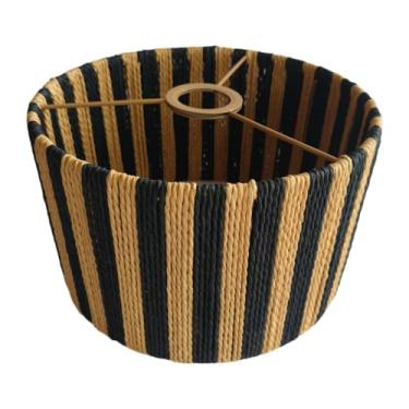 Imagem de Fenteer Cúpula de Abajur Vintage Boho Redonda Decorativa para Luminária de Teto, Feita à Mão, Ideal para Mesa de Fazenda, Sala de Jantar e Escritório.