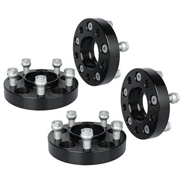 Imagem de Haruma 4 peças de espaçadores de roda centrados em cubo de espessura de 2,5 cm 5 x 114,3 mm (5 x 4,5) padrão de parafuso de roda 14 x 1,5 pinos furo do cubo de 70,5 mm para Ford 15-22 Mustang