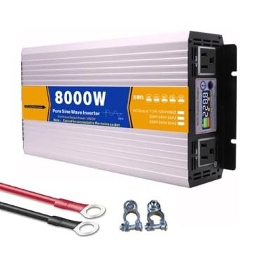 Imagem de HENGJINGTR Inversor de onda senoidal pura de 8000W, 72V/60V/48V/24V/12V CC para 220V CA, com display LCD, inversor de energia solar off-grid para caminhões e residências,24v to 110v